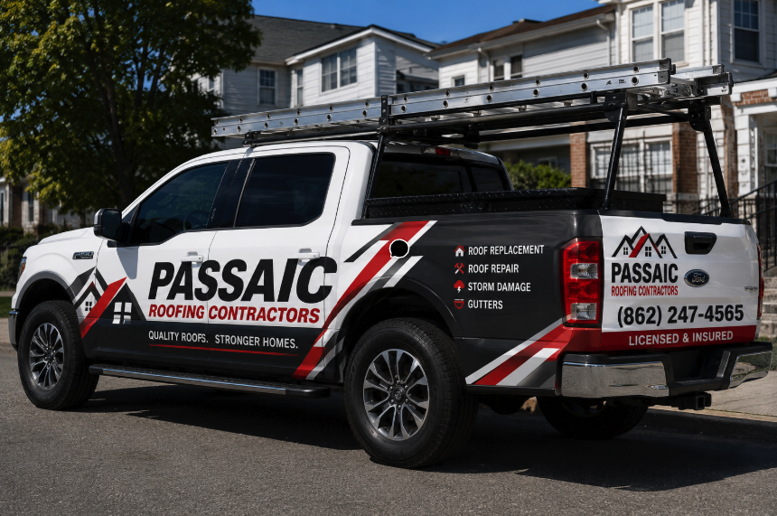 passaic roofing contractors truck passaic roofing contractors truck